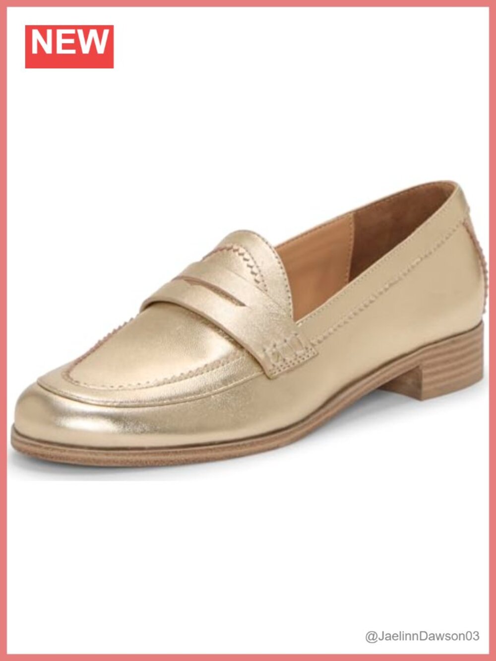 Leather Penny Loafer Flats | Almond Toe | Pull-On | Stacked Heel